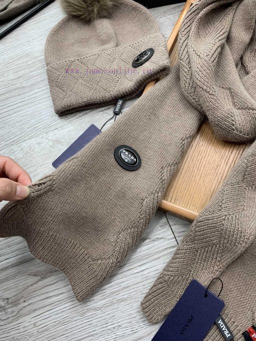 Prada wool set hat - with fox fur ball classic set hat scarf warm and super comfortable~Wintgknta6j3 - Image 17