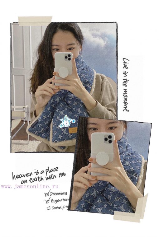 The Shearling Denim scarf, a collaboration between LV and Nigo, is a stunning unisex design rjz3elsd - Image 2