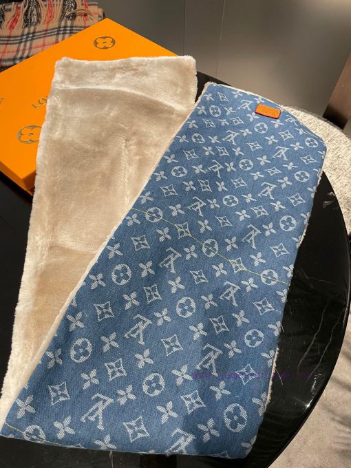 The Shearling Denim scarf, a collaboration between LV and Nigo, is a stunning unisex design rjz3elsd - Image 14