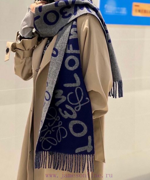 Top selling item: LW color blocked cashmere long scarf 🧶 LOEWE 2022 The early autumn series xvmnkewu - Image 2