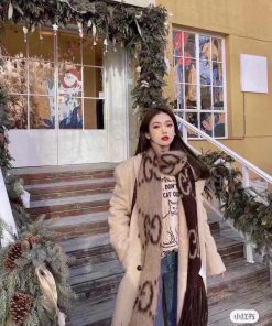 Gucci GG mohair wool blend collection long scarf ️ The design inspiration for the GG patterntusx96bf