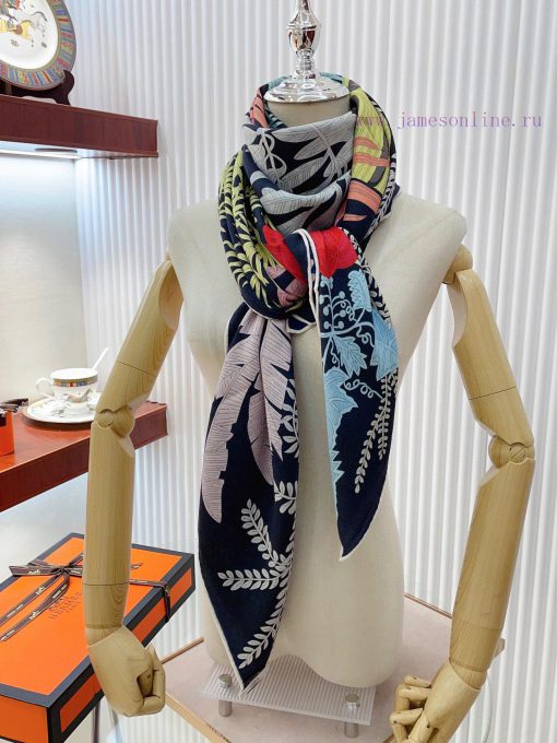 The new double-sided color cashmere square scarf is recommended for the artist's garden 140 klqdr3f0 - Image 9