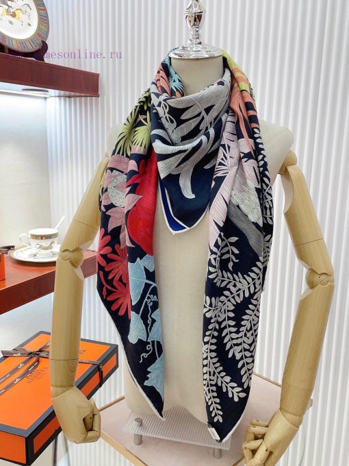 The new double-sided color cashmere square scarf is recommended for the artist's garden 140 klqdr3f0 - Image 10