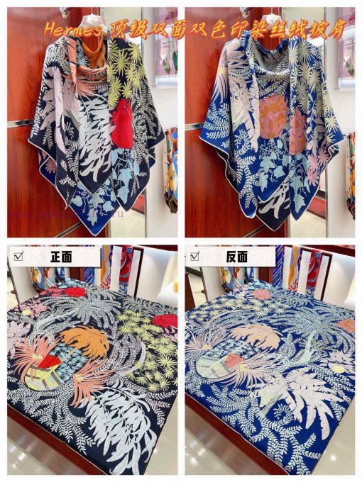 The new double-sided color cashmere square scarf is recommended for the artist's garden 140 klqdr3f0 - Image 15