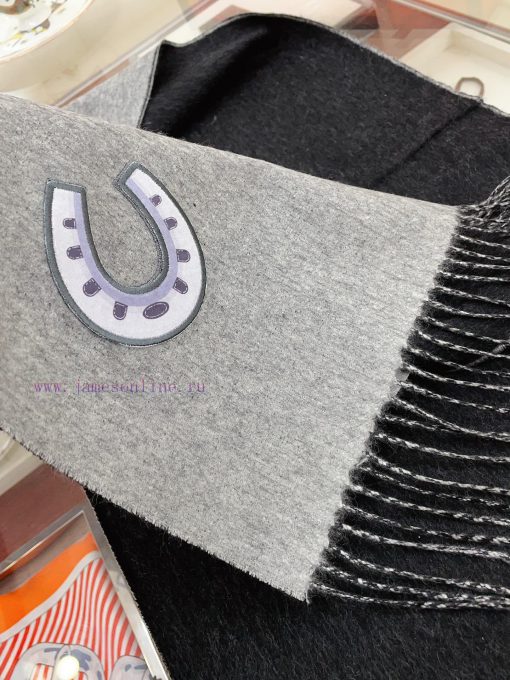 HERMES high-end double-sided cashmere scarf with double-sided embroidery and decal design, s8blglh6k - Image 17