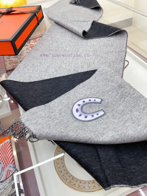 HERMES high-end double-sided cashmere scarf with double-sided embroidery and decal design, s8blglh6k - Image 19