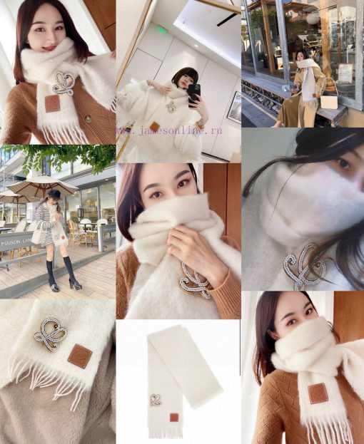 Loewe's super beautiful new mohair brooch scarf is highly recommended to buy with good textuyo375ygt - Image 13
