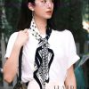 The new Chanel LOGO color blocked cashmere 90 double-sided same color printed cashmere squars1c25fe8