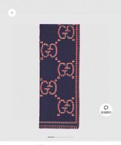 Gucci style lettersFabric woolSize 47 * 180Color Coffee Blue BlackWool and silk scarf, decor41dj70dl