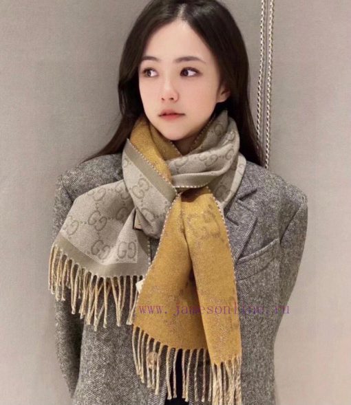 Gucci's new autumn and winter jacquard double-sided scarf is high-end and luxurious, with a x1tmjyon - Image 11