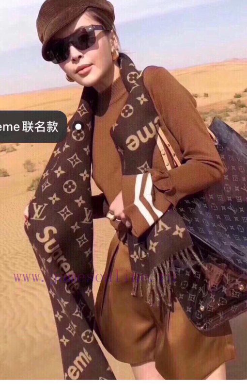 The best Superme super soft and sticky LV Supreme LV co branded scarf Red to Half the Sky ️ px7qmb1w - Image 2