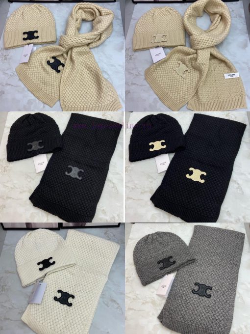 Celine Cashmere Set Hat Scarf Set ️ Warm and Super Comfortable~Winter Sister's Age Reducing b8a7p9fp - Image 5