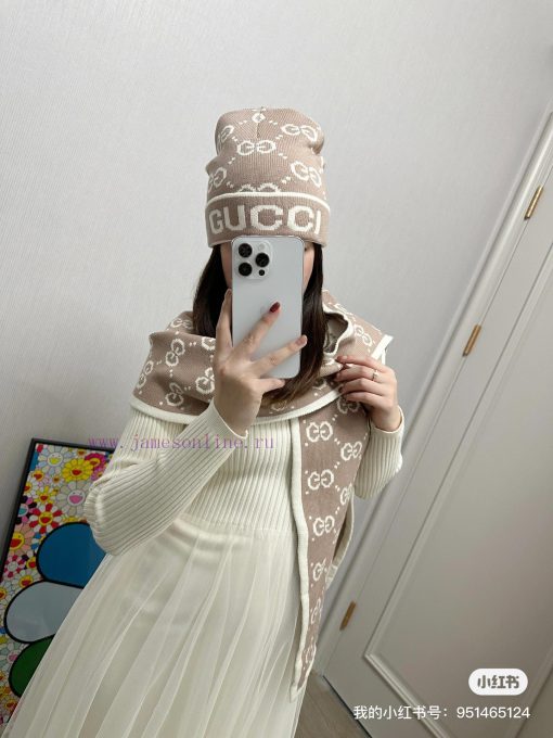 GucciGUCCI Classic Set Hat, Scarf, Cashmere Rabbit Velvet Quality Warm and Super Comfortablej49kwncc - Image 11