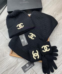 C Home Three Piece Wool Set Hat Scarf Glove Classic Set Hat Warm and Super Comfortable~Winte748ut0vo