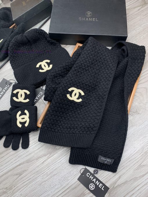 C Home Three Piece Wool Set Hat Scarf Glove Classic Set Hat Warm and Super Comfortable~Winte748ut0vo - Image 5