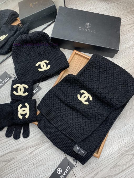 C Home Three Piece Wool Set Hat Scarf Glove Classic Set Hat Warm and Super Comfortable~Winte748ut0vo - Image 13