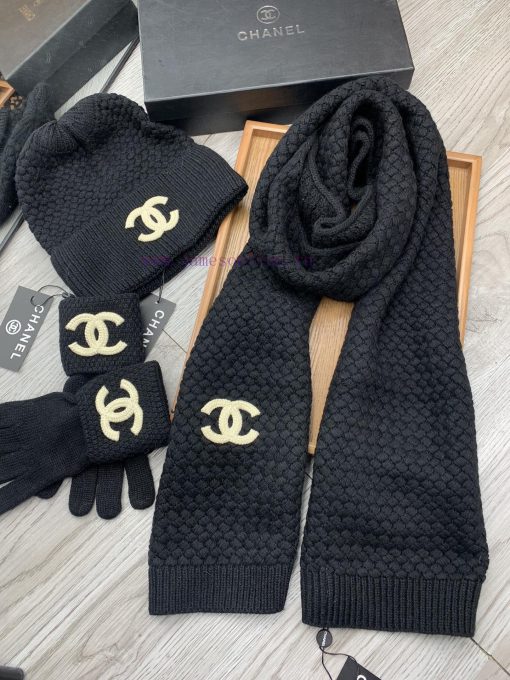 C Home Three Piece Wool Set Hat Scarf Glove Classic Set Hat Warm and Super Comfortable~Winte748ut0vo - Image 16