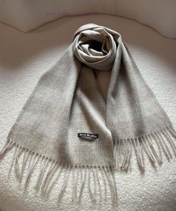 Acne cashmere scarf, men's and women's scarf, dark plaid pattern, 100% cashmere, size 178 * bag9r866
