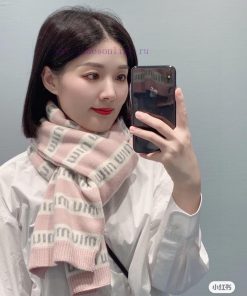 Miumiu Knitted Scarf, Super Kawaii Color, Skin friendly Soft Knitted Fabric, Specification 1z1nf27ir