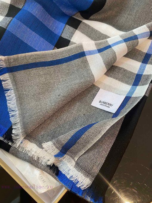 A refined lightweight scarf from Italy, made of plaid cashmere fabric and decorated with del3vf7mdii - Image 6
