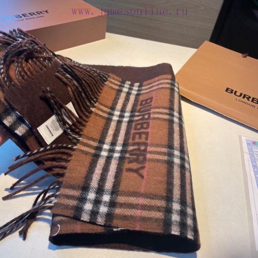 A warm and comfortable scarf made of soft cashmere fabric, decorated with Burberry plaid on 6e5hgflr - Image 18