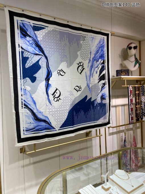 The new D Home D Color blocked Pattern 140 Cashmere Square Scarf is highly recommended for Vzyikn86l - Image 4