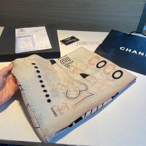 Chanel Logo Printed Velvet Cashmere Long Scarf, the Strongest Hard Product of the Year at Xil1epijzq - Image 4