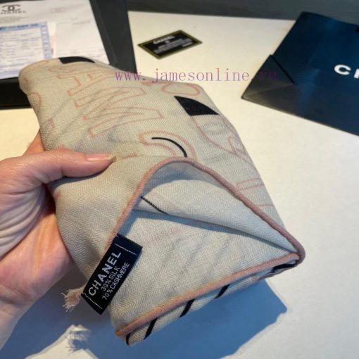 Chanel Logo Printed Velvet Cashmere Long Scarf, the Strongest Hard Product of the Year at Xil1epijzq - Image 5