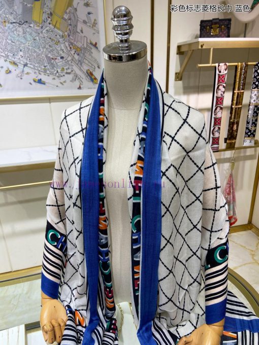 When it comes to the new Xiangjia colored logo diamond grid long scarf and cashmere long scakcfrc9r3 - Image 17