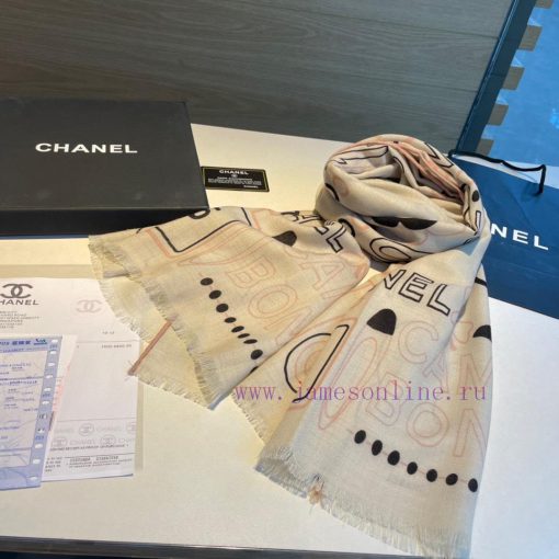 Chanel Logo Printed Velvet Cashmere Long Scarf, the Strongest Hard Product of the Year at Xil1epijzq - Image 16