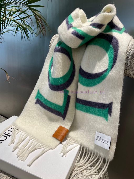 Loewe's new gradient wool mohair scarf is a Stockholm inspired warm color that falls in lovejm4oc7er - Image 8