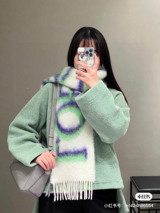 Loewe's new gradient wool mohair scarf is a Stockholm inspired warm color that falls in lovejm4oc7er - Image 11