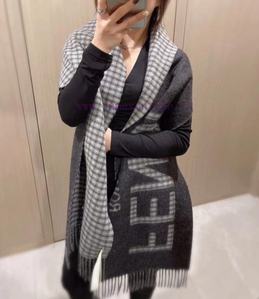 High quality thick Fendi new style, both men's and women's double-sided jacquard scarf, Fendkr19krjq