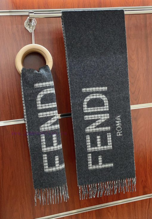 High quality thick Fendi new style, both men's and women's double-sided jacquard scarf, Fendkr19krjq - Image 5