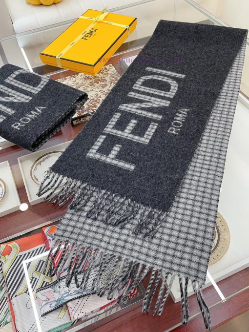 High quality thick Fendi new style, both men's and women's double-sided jacquard scarf, Fendkr19krjq - Image 15
