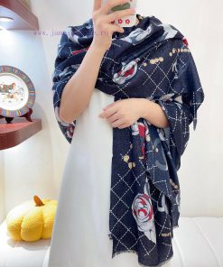 The classic and timeless new CHANEL silver cashmere fabric long scarf is so beautiful that iqfmq9fn3