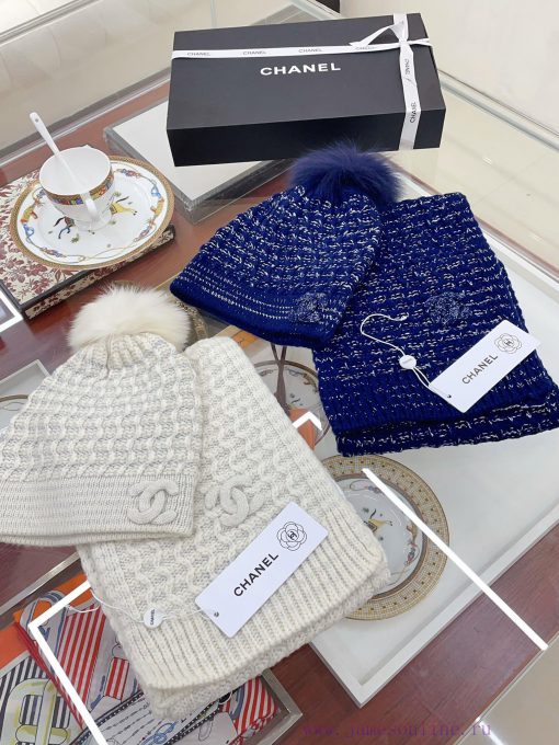 CHANEL 2023 new super heavy 2-piece set for autumn and winter includes a cashmere hat and sc65fd4dkx - Image 3