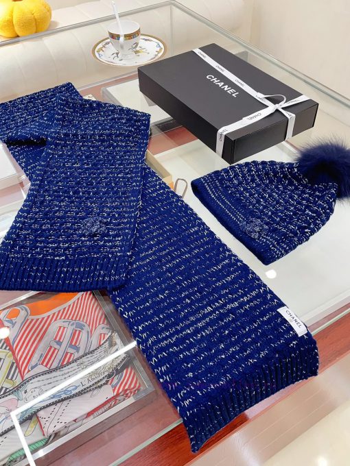 CHANEL 2023 new super heavy 2-piece set for autumn and winter includes a cashmere hat and sc65fd4dkx - Image 13