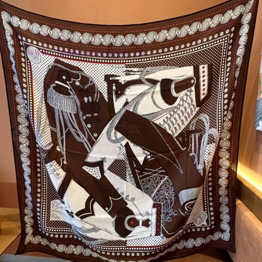 Zouaves and DragonsDesigner Virginie JaminSize and Material: 140cm Cashmere and SilkThe deskhf4i0w7 - Image 9