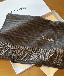 Limited edition CELINE home logo embroidered cashmere scarf 🧣, This scarf is a unisex and co5v49ggt7