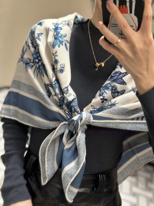 2024 Early Spring High End Edition110 * 110 Velvet Square TowelDIOR printed handkerchiefColoa4g8am9e - Image 10
