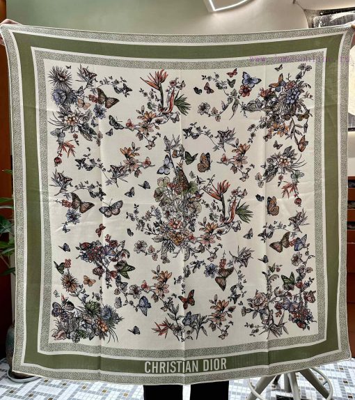2024 Early Spring High End Edition110 * 110 Velvet Square TowelDIOR printed handkerchiefColowaafqlw2 - Image 8