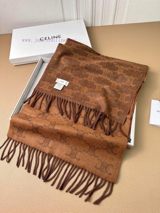 Celine's new CL logo cashmere long scarf for both men and women this year is a double-sided xr4esqzk - Image 6