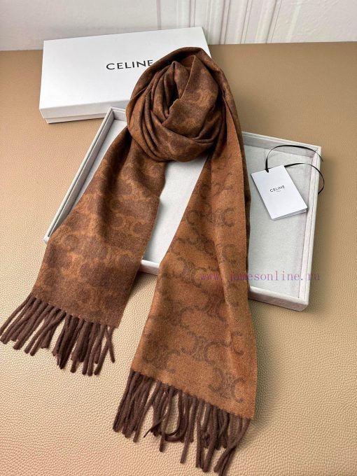 Celine's new CL logo cashmere long scarf for both men and women this year is a double-sided xr4esqzk - Image 8