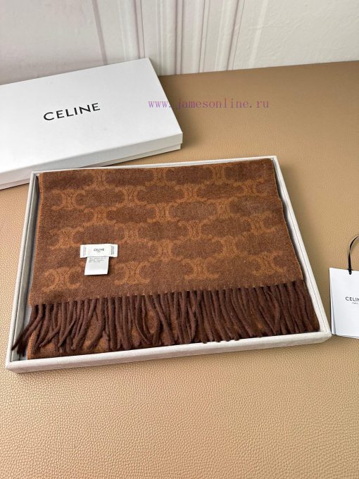 Celine's new CL logo cashmere long scarf for both men and women this year is a double-sided xr4esqzk - Image 13