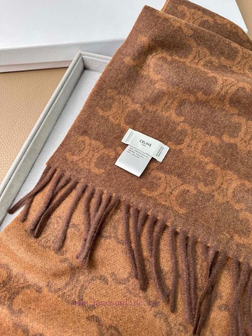 Celine's new CL logo cashmere long scarf for both men and women this year is a double-sided xr4esqzk - Image 16