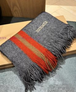 Men's and women's same style, 100% pure cashmere HERMES high-end cashmere knitted scarf can 9jyskz90