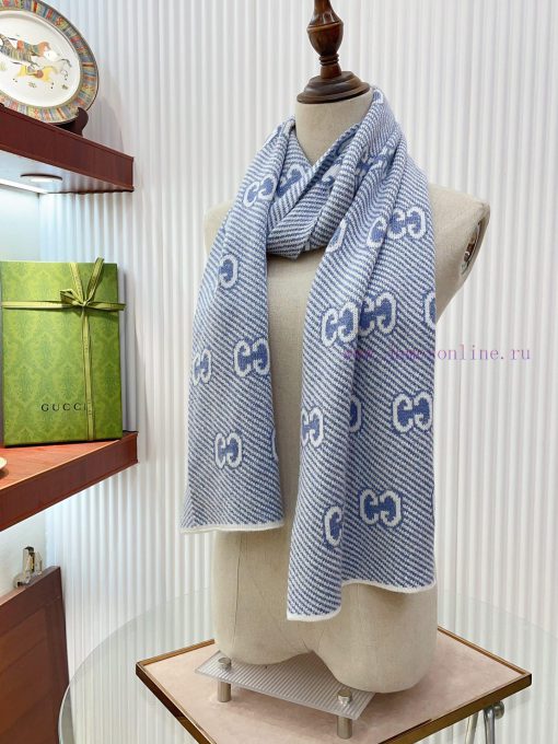 GUCCI New Gold and Silver Knitted Scarf 🧣 Low key luxury sense ️ Exquisite soft and elegant q6116hb2 - Image 18