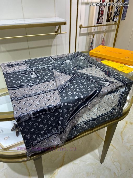 Cashmere Long Scarf Synchronized Sincerely Praising Lvjia L Padlock and Chain Long Scarf, Lohe3kb471 - Image 18