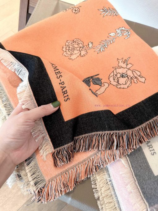 Z-HER-2042140 Square Scarf Double sided Same Autumn/Winter New 140 Velvet Square Scarf, Doub94p6irbz - Image 13